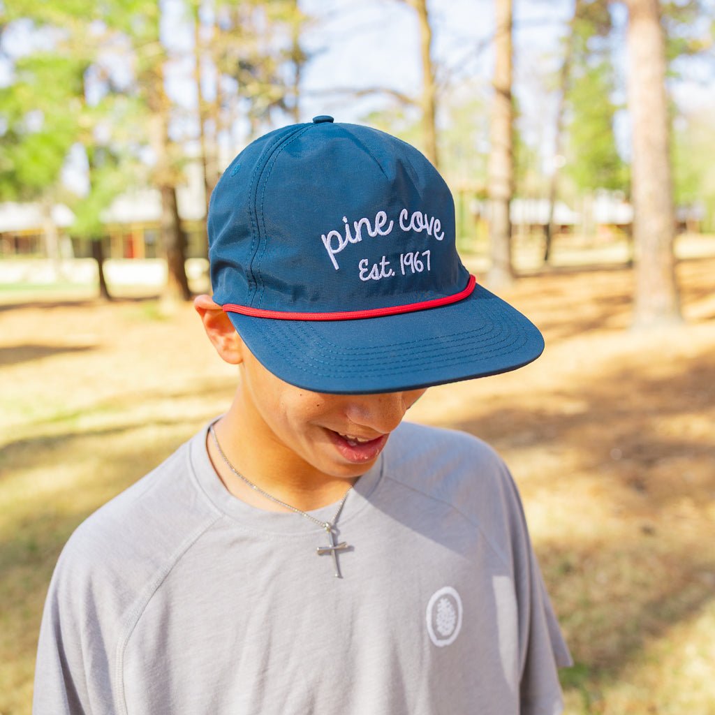 Blue Cursive Pine Cove Hat